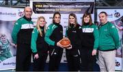 22 November 2017; In attendance as Basketball Ireland officially announce the venue for FIBA 2018 Women’s European Championship for Small Countries are, from left, Francis O'Sullivan, Ireland Assistant Coach, Danielle O'Leary of Ireland, Grainne Dwyer of Ireland, Claire Rockall of Ireland, Grace O'Sullivan, Ireland manager, and Mark Scannell, Ireland head coach, at Mardyke Arena in Cork. Photo by Sam Barnes/Sportsfile