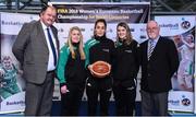 22 November 2017; In attendance as Basketball Ireland officially announce the venue for FIBA 2018 Women’s European Championship for Small Countries are, from left, Bernard O'Byrne, Secretary General of Basketball Ireland, Danielle O'Leary, Grainne Dwyer of Ireland, Claire Rockall of Ireland, and Patsy Ryan, General Manager of the Mardyke Arena UCC at Mardyke Arena in Cork. Photo by Sam Barnes/Sportsfile