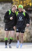 23 November 2017; James Tracy and Andrew Conway arrive for Ireland rugby squad training at Carton House in Maynooth, Kildare. Photo by Stephen McCarthy/Sportsfile
