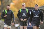 23 November 2017; Ireland players CJ Stander, left, Chris Farrell and Jacob Stockdale arrive for rugby squad training at Carton House in Maynooth, Kildare. Photo by Stephen McCarthy/Sportsfile
