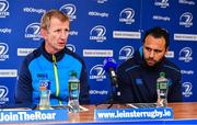 23 November 2017; Head coach Leo Cullen, left, and captain Isa Nacewa during Leinster rugby press conference at RDS Arena in Dublin. Photo by Brendan Moran/Sportsfile