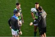 24 November 2017; Defence coach Andy Farrell in conversation with Rob Kearney, Jacob Stockdale and Adam Byrne during Ireland rugby captain's run at the Aviva Stadium in Dublin. Photo by Ramsey Cardy/Sportsfile