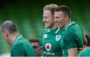 24 November 2017; James Tracy, left, and Andrew Conway during Ireland rugby captain's run at the Aviva Stadium in Dublin. Photo by Piaras Ó Mídheach/Sportsfile
