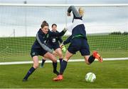 24 November 2017; Leanne Kiernan, left, and Diane Caldwell during a Republic of Ireland training session at the FAI National Training Centre in Abbotstown, Dublin. Photo by Stephen McCarthy/Sportsfile