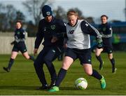 24 November 2017; Amber Barrett and video analyst Gary Seery during a Republic of Ireland training session at the FAI National Training Centre in Abbotstown, Dublin. Photo by Stephen McCarthy/Sportsfile