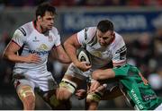 24 November 2017; Alan O'Connor of Ulster is tackled by Alberto Sgarbi of Benetton during the Guinness PRO14 Round 9 match between Ulster and Benetton at Kingspan Stadium in Belfast. Photo by Oliver McVeigh/Sportsfile