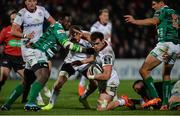 24 November 2017; Clive Ross of Ulster is tackled by Cherif Traore of Benetton during the Guinness PRO14 Round 9 match between Ulster and Benetton at Kingspan Stadium in Belfast. Photo by Oliver McVeigh/Sportsfile