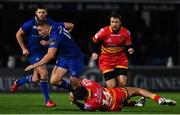 24 November 2017; Jordan Larmour of Leinster is tackled by Jared Rosser of Dragons during the Guinness PRO14 Round 9 match between Leinster and Dragons at the RDS Arena in Dublin. Photo by Ramsey Cardy/Sportsfile