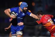 24 November 2017; Scott Fardy of Leinster is tackled by Adam Warren of Dragons during the Guinness PRO14 Round 9 match between Leinster and Dragons at the RDS Arena in Dublin. Photo by Brendan Moran/Sportsfile