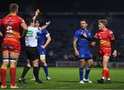 24 November 2017; Angus O’Brien of Dragons is shown a ywllow card by Referee Sam Grove-White during the Guinness PRO14 Round 9 match between Leinster and Dragons at the RDS Arena in Dublin. Photo by Brendan Moran/Sportsfile