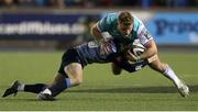 24 November 2017; Finlay Bealham of Connacht is tackled by Tomos Williams of Cardiff Blues during the Guinness PRO14 Round 9 match between Cardiff Blues and Connacht at Arms Park in Cardiff, Wales. Photo by Chris Fairweather/Sportsfile