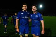 24 November 2017; Josh Murphy, left, and Conor O'Brien of Leinster following the Guinness PRO14 Round 9 match between Leinster and Dragons at the RDS Arena in Dublin. Photo by Ramsey Cardy/Sportsfile