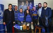 24 November 2017; Leinster players Joey Carbery, Mick Kearney, Barry Daly and Dan Leavy with supporters in The Blue Room ahead of the Guinness PRO14 Round 9 match between Leinster and Dragons at the RDS Arena in Dublin. Photo by Ramsey Cardy/Sportsfile