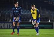 24 November 2017; Cathal Marsh, right, with Ross Byrne of Leinster prior to the Guinness PRO14 Round 9 match between Leinster and Dragons at the RDS Arena in Dublin. Photo by Brendan Moran/Sportsfile