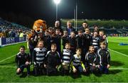 24 November 2017; The Bank of Ireland Half-Time Minis team from Kilkenny RFC, with Dan Leavy and Tom Daly at the Guinness PRO14 Round 9 match between Leinster and Dragons at the RDS Arena in Dublin. Photo by Brendan Moran/Sportsfile