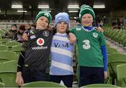 25 November 2017; Ireland supporters, from left, Bobby Horan, Tom Aitatagle and Conor Morrin from Newbridge Rugby Club prior to the Guinness Series International match between Ireland and Argentina at the Aviva Stadium in Dublin. Photo by Piaras Ó Mídheach/Sportsfile