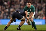 25 November 2017; CJ Stander of Ireland is tackled by Agustin Creevy of Argentina during the Guinness Series International match between Ireland and Argentina at the Aviva Stadium in Dublin. Photo by Piaras Ó Mídheach/Sportsfile