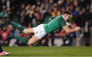 25 November 2017; Jacob Stockdale of Ireland scores his side's first try during the Guinness Series International match between Ireland and Argentina at the Aviva Stadium in Dublin. Photo by Ramsey Cardy/Sportsfile