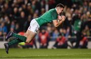 25 November 2017; Jacob Stockdale of Ireland scores his side's first try during the Guinness Series International match between Ireland and Argentina at the Aviva Stadium in Dublin. Photo by Ramsey Cardy/Sportsfile