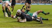 25 November 2017; Juan Manuel Leguizamon of Argentina scores his side's second try despite the efforts of Rob Kearney of Ireland during the Guinness Series International match between Ireland and Argentina at the Aviva Stadium in Dublin. Photo by Piaras Ó Mídheach/Sportsfile