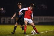 25 November 2017; Carl O'Callaghan of St Patrick's Athletic in action against Ryan McCormack of Athlone Town during the SSE Airtricity National Under 15 League Final match between Athlone Town and St Patrick's Athletic at Lisseywollen in Athlone, Co Westmeath. Photo by Stephen McCarthy/Sportsfile