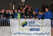 25 November 2017; Athlone Town captain Israel Kimazo and team-mates celebrate with the trophy following the SSE Airtricity National Under 15 League Final match between Athlone Town and St Patrick's Athletic at Lisseywollen in Athlone, Co Westmeath. Photo by Stephen McCarthy/Sportsfile