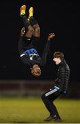 25 November 2017; Israel Kimazo of Athlone Town celebrates following the final whistle of the SSE Airtricity National Under 15 League Final match between Athlone Town and St Patrick's Athletic at Lisseywollen in Athlone, Co Westmeath. Photo by Stephen McCarthy/Sportsfile