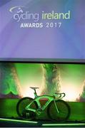 25 November 2017; A general view of the awards podium during the Cycling Ireland Awards at the Crowne Plaza Hotel, Dublin. Photo by Stephen McMahon/Sportsfile
