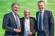 25 November 2017; Philip Cassidy, left, and Gerry Beggs receive their respective Hall of Fame awards from Ciaran McKenna, President of Cycling Ireland, during the Cycling Ireland Awards at the Crowne Plaza Hotel, Dublin. Photo by Stephen McMahon/Sportsfile
