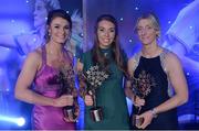 25 November 2017; Mayo team-mates, from left, Aileen Gilroy, Sarah Tierney, and Cora Staunton, with their All-Star Awards during the TG4 Ladies Football All-Star Awards at the CityWest Hotel in Saggart, Co Dublin. Photo by Cody Glenn/Sportsfile