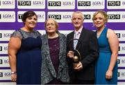 25 November 2017; Hall of Fame winner Breda Curran, from Co. Wexford, with her daughters Bríd and Caroline and husband Jimmy during the TG4 Ladies Football All-Star Awards at the CityWest Hotel in Saggart, Co Dublin. Photo by Brendan Moran/Sportsfile