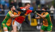26 November 2017; Danny Kirby of Castlebar Mitchels is tackled by Conor Cunningham, left, and Dylan Wall of Corofin during the AIB Connacht GAA Football Senior Club Championship Final match between Corofin and Castlebar Mitchels at Tuam Stadium in Tuam, Galway. Photo by Ramsey Cardy/Sportsfile