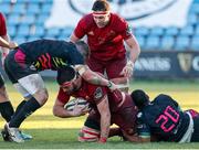 26 November 2017; Jean Klein of Munster is tackled by Maxime Mbandà and Johan Meyer of Zebre during the Guinness PRO14 Round 9 match between Zebre and Munster at the Stadio Lanfranchi in Parma, Italy. Photo by Roberto Bregani/Sportsfile