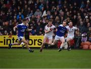 26 November 2017; Shane McGuigan of Slaughtneil in action against Kevin Meehan of Cavan Gaels during the AIB Ulster GAA Football Senior Club Championship Final match between Slaughtneil and Cavan Gaels at the Athletic Grounds in Armagh. Photo by Philip Fitzpatrick