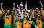 26 November 2017; Corofin captain Ciaran McGrath lifts the cup following the AIB Connacht GAA Football Senior Club Championship Final match between Corofin and Castlebar Mitchels at Tuam Stadium in Tuam, Galway. Photo by Ramsey Cardy/Sportsfile