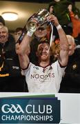 26 November 2017; Patsy Bradley of Slaughtneil raises the Seamus McFerran cup after the AIB Ulster GAA Football Senior Club Championship Final match between Slaughtneil and Cavan Gaels at the Athletic Grounds in Armagh. Photo by Oliver McVeigh/Sportsfile