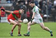 26 November 2017; Niall Hurley Lynch of Moorefield in action against Jamie Snell of Rathnew during the AIB Leinster GAA Football Senior Club Championship Semi-Final match between Rathnew and Moorefield at Joule Park in Aughrim, Wicklow. Photo by Matt Browne/Sportsfile