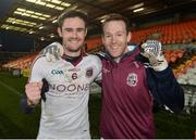 26 November 2017; Christopher McKaigue and Antoin McMullan of Slaughtneil celebrate after the AIB Ulster GAA Football Senior Club Championship Final match between Slaughtneil and Cavan Gaels at the Athletic Grounds in Armagh. Photo by Oliver McVeigh/Sportsfile