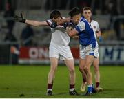 26 November 2017; Padraig McGuigan of Slaughtneil tussles with Barry Fortune of Cavan Gaels during the AIB Ulster GAA Football Senior Club Championship Final match between Slaughtneil and Cavan Gaels at the Athletic Grounds in Armagh. Photo by Oliver McVeigh/Sportsfile