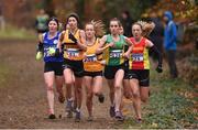 26 November 2017; Eventual winner Shona Heaslip of An Riocht A.C., second from right, leads the pack during the Senior Women and U23 8000m at the Irish Life Health Juvenile Even Age Cross Country Championships 2017 at the National Sports Campus in Abbotstown, Dublin. Photo by David Fitzgerald/Sportsfile