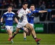 26 November 2017; Christopher McKaigue of Slaughtneil in action against Stephen Murray of Cavan Gaels during the AIB Ulster GAA Football Senior Club Championship Final match between Slaughtneil and Cavan Gaels at the Athletic Grounds in Armagh. Photo by Oliver McVeigh/Sportsfile