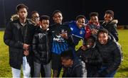 25 November 2017; Athlone Town captain Israel Kimazo celebrates with friends following the SSE Airtricity National Under 15 League Final match between Athlone Town and St Patrick's Athletic at Lisseywollen in Athlone, Co Westmeath. Photo by Stephen McCarthy/Sportsfile
