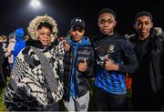 25 November 2017; Athlone Town captain Israel Kimazo celebrates with friends and family following the SSE Airtricity National Under 15 League Final match between Athlone Town and St Patrick's Athletic at Lisseywollen in Athlone, Co Westmeath. Photo by Stephen McCarthy/Sportsfile