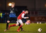 25 November 2017; Kian Corbally of St Patrick's Athletic in action against Tom Devine of Athlone Town during the SSE Airtricity National Under 15 League Final match between Athlone Town and St Patrick's Athletic at Lisseywollen in Athlone, Co Westmeath. Photo by Stephen McCarthy/Sportsfile