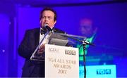 25 November 2017; MC Marty Morrissey speaking during the TG4 Ladies Football All-Star Awards at the CityWest Hotel in Saggart, Co Dublin. Photo by Brendan Moran/Sportsfile