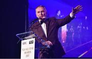 25 November 2017; MC Daithí O Sé speaking during the TG4 Ladies Football All-Star Awards at the CityWest Hotel in Saggart, Co Dublin. Photo by Brendan Moran/Sportsfile