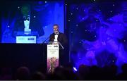 25 November 2017; MC Daithí O Sé speaking during the TG4 Ladies Football All-Star Awards at the CityWest Hotel in Saggart, Co Dublin. Photo by Brendan Moran/Sportsfile