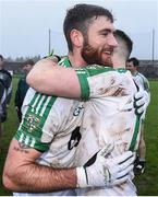 26 November 2017; Moorefield players David Whyte and Niall Hurley Lynch celebrate after the AIB Leinster GAA Football Senior Club Championship Semi-Final match between Rathnew and Moorefield at Joule Park in Aughrim, Wicklow. Photo by Matt Browne/Sportsfile