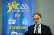 27 November 2017; Pat Daly, GAA Director of Games Development and Research, speaking during the launch of the GAA 5 Star Centres at O'Connell Boys National School and Croke Park in Dublin. Photo by Sam Barnes/Sportsfile