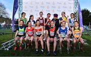 26 November 2017; The 12 finalists of the U14 girls race during the Irish Life Health Juvenile Even Age Cross Country Championships 2017 at the National Sports Campus in Abbotstown, Dublin. Photo by David Fitzgerald/Sportsfile